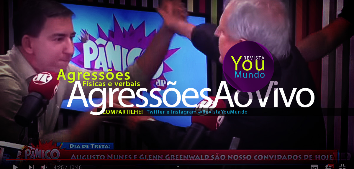 Augusto Nunes responde agressão verbal com agressão física em vídeo ao vivo do programa Pânico